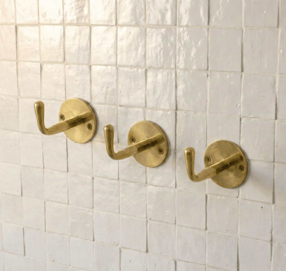Single Hook solid Unlacquered Brass , Handmade Brass Hook, Coat Hook, Wall Hook - Insideast