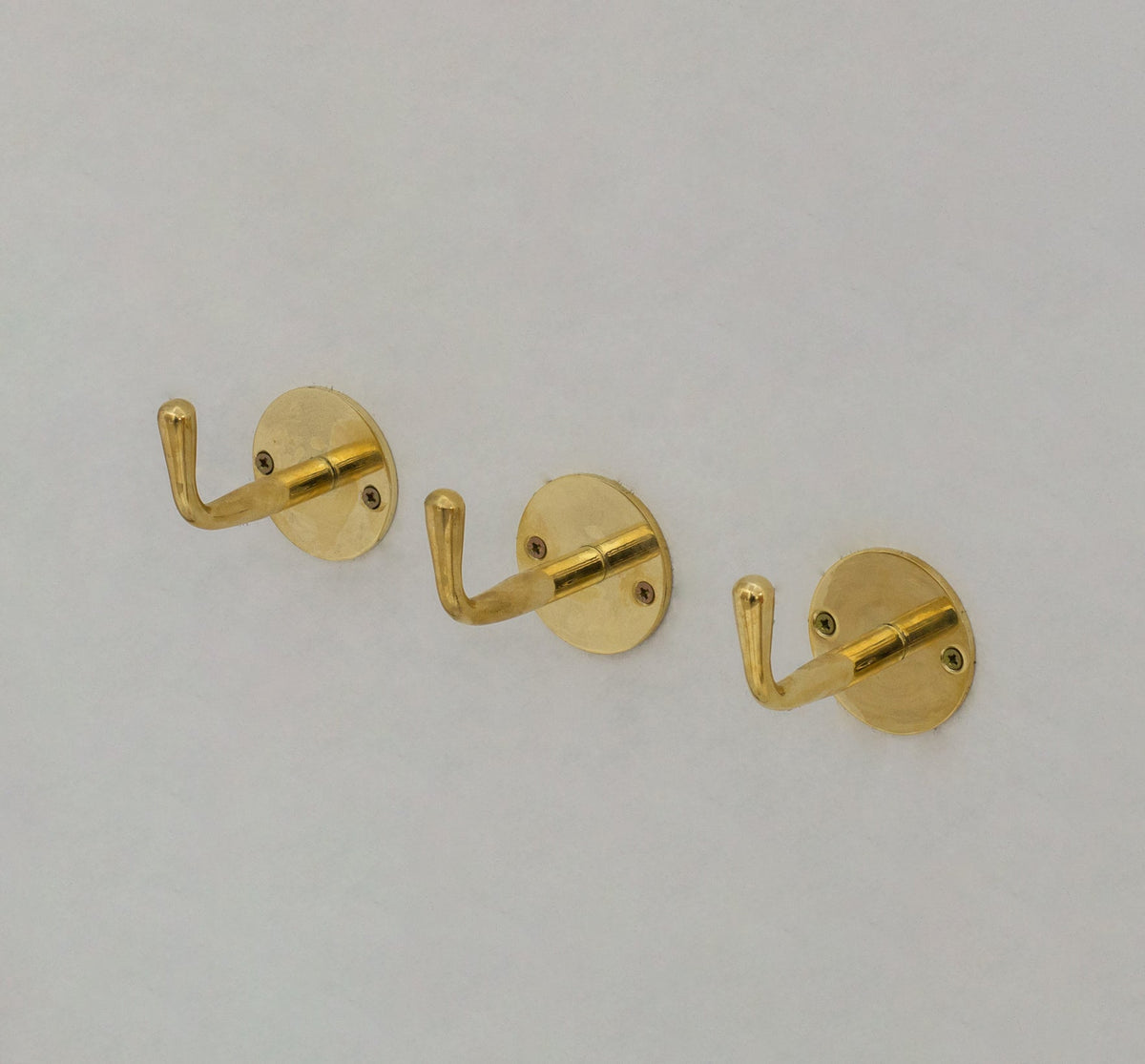 Single Hook solid Unlacquered Brass , Handmade Brass Hook, Coat Hook, Wall Hook - Insideast