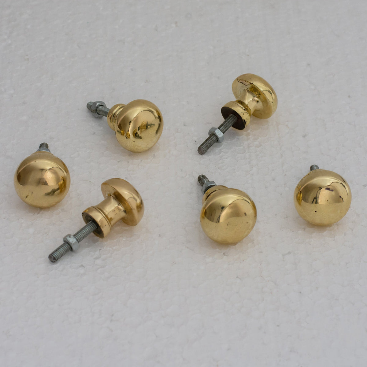 Smooth Heavy - Duty Unlacquered Brass Round Cabinet Knobs - Insideast