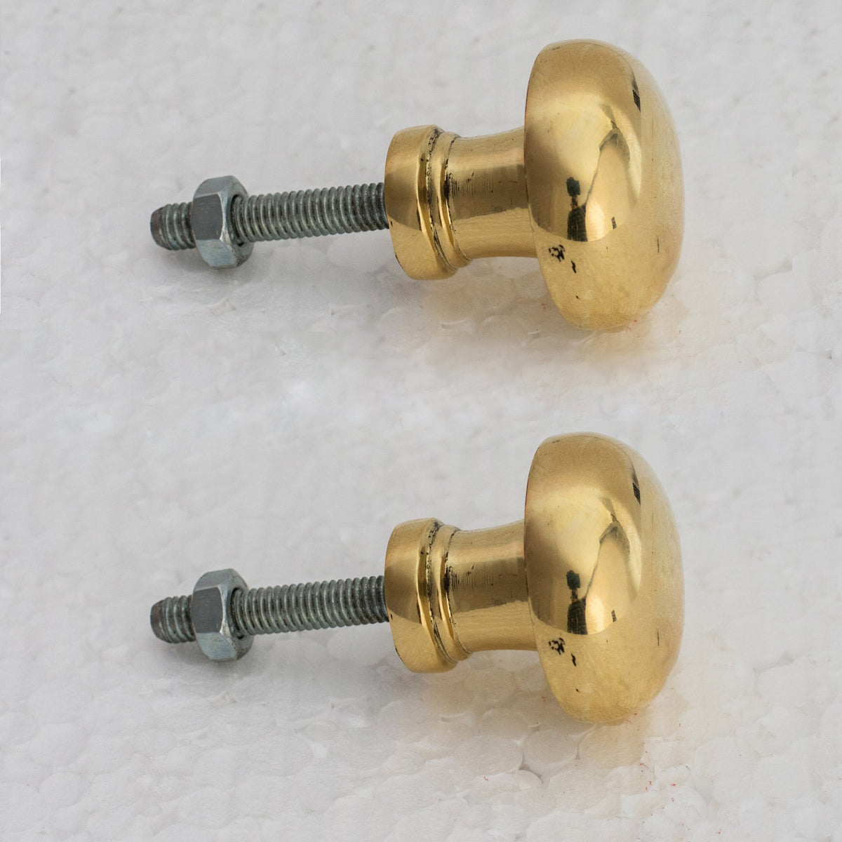 Smooth Heavy - Duty Unlacquered Brass Round Cabinet Knobs - Insideast