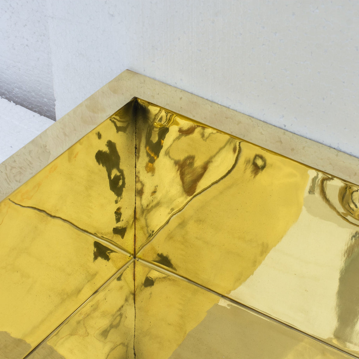 Smooth Unlacquered Brass Farmhouse Kitchen Sink | Double Drain - Insideast