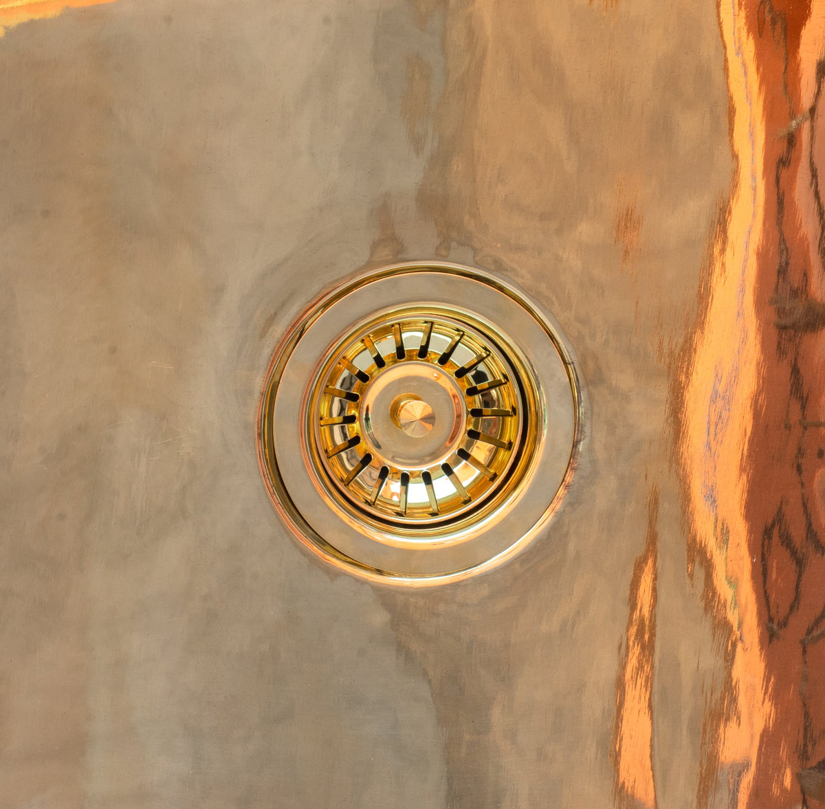 Smooth Unlacquered Brass Farmhouse Kitchen Sink | Double Drain - Insideast