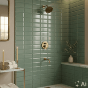 Solid Brass Angled Showerhead & Tub Filler | Concealed 2 - Outlet Shower System - Insideast