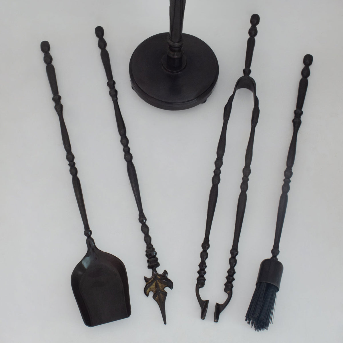 Solid Brass Black Fireplace Tools Set | Fire Tools Set Poker Tongs Shovel Broom - Insideast