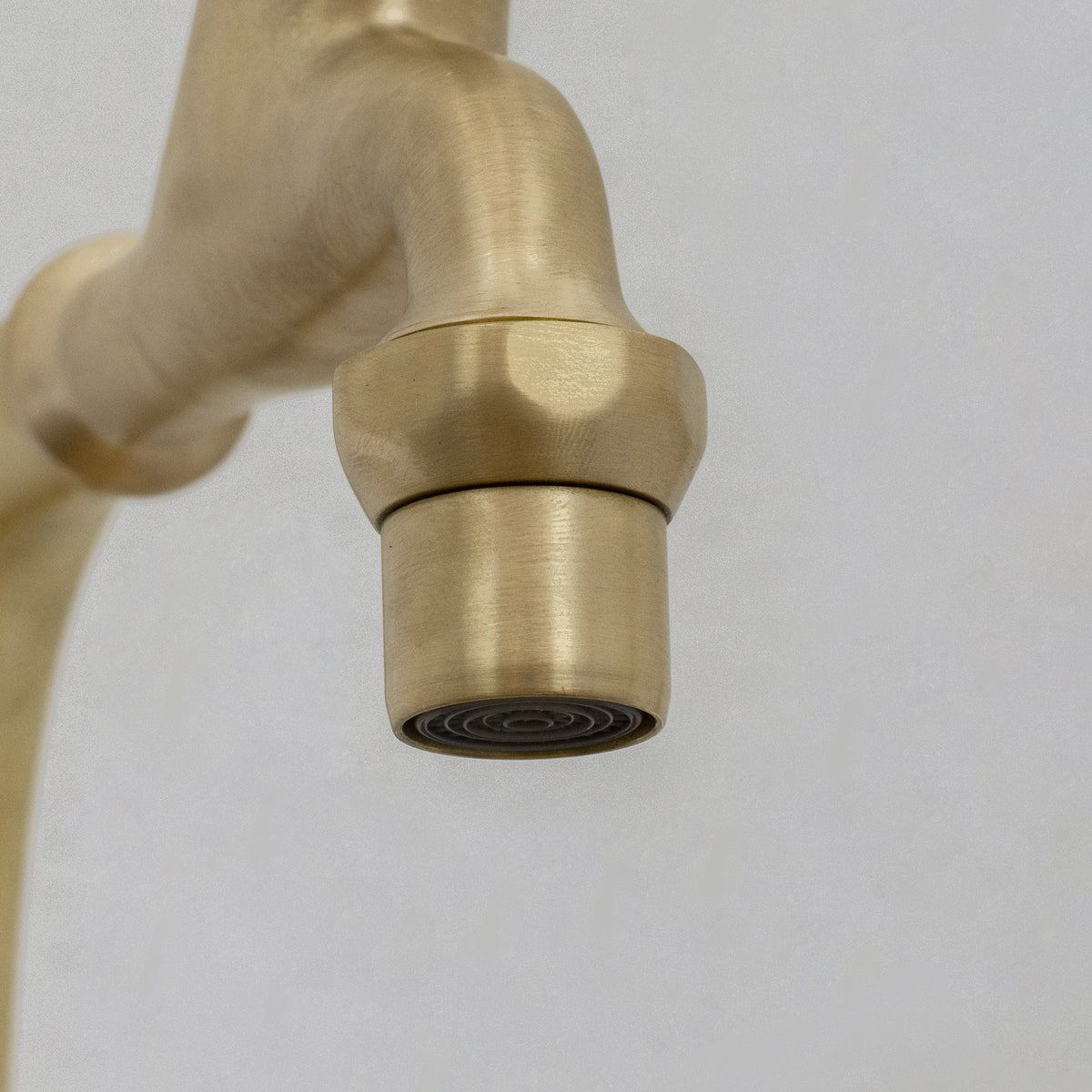 Solid Brass Deck - Mount Kitchen Bib Taps – Double Pillar Faucet Set for Hot & Cold Water - Insideast
