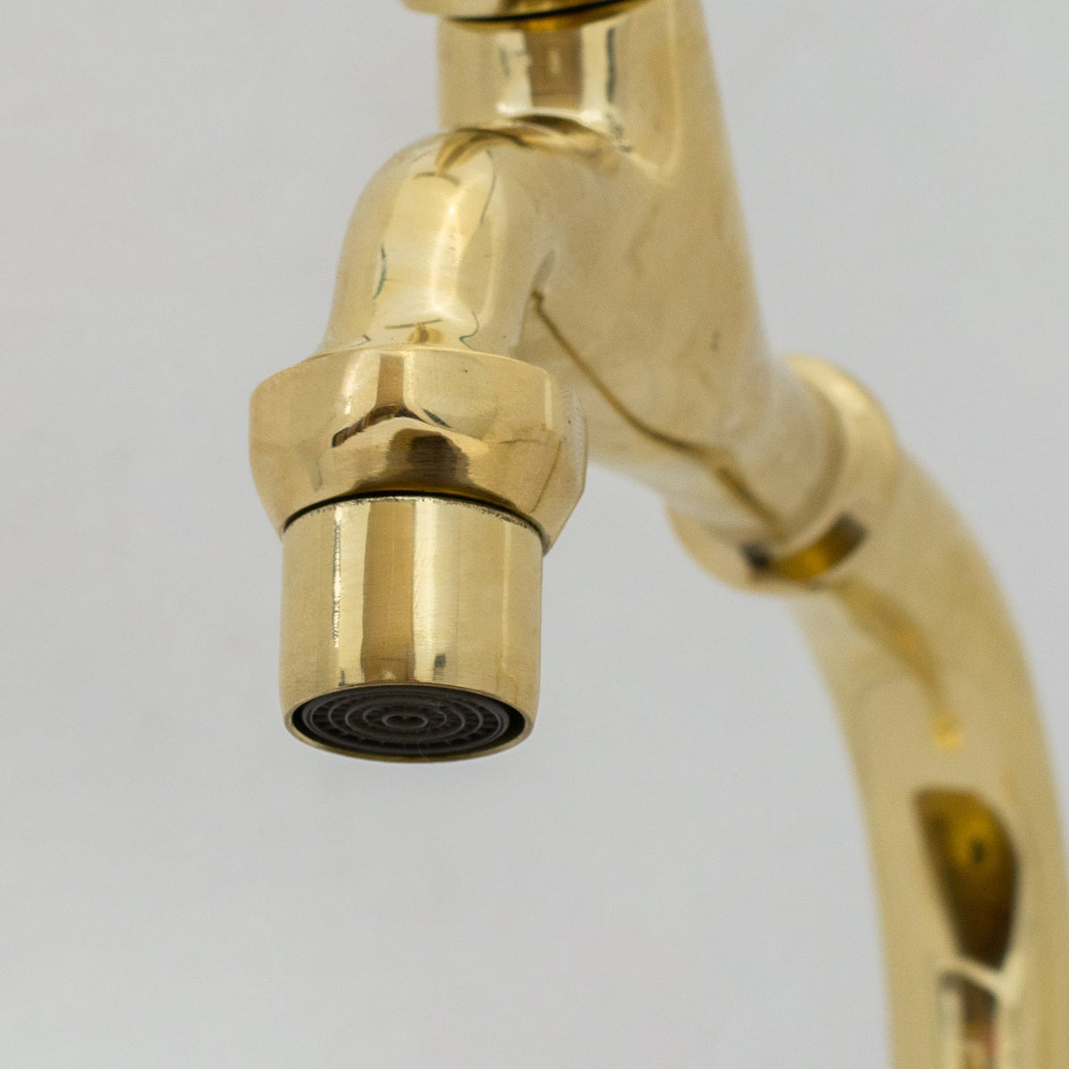 Solid Brass Deck - Mount Kitchen Bib Taps – Double Pillar Faucet Set for Hot & Cold Water - Insideast