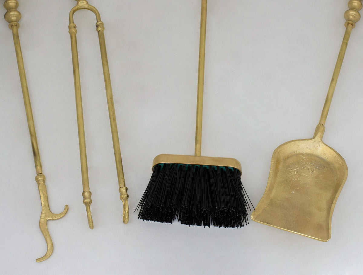Solid Brass Fireplace Set Tools, Heavy Duty Fire Poker - Insideast