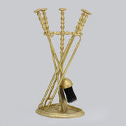 Solid Brass Fireplace Tools, Heavy Duty Fireside Set, Firewood Tongs With Stand - Insideast