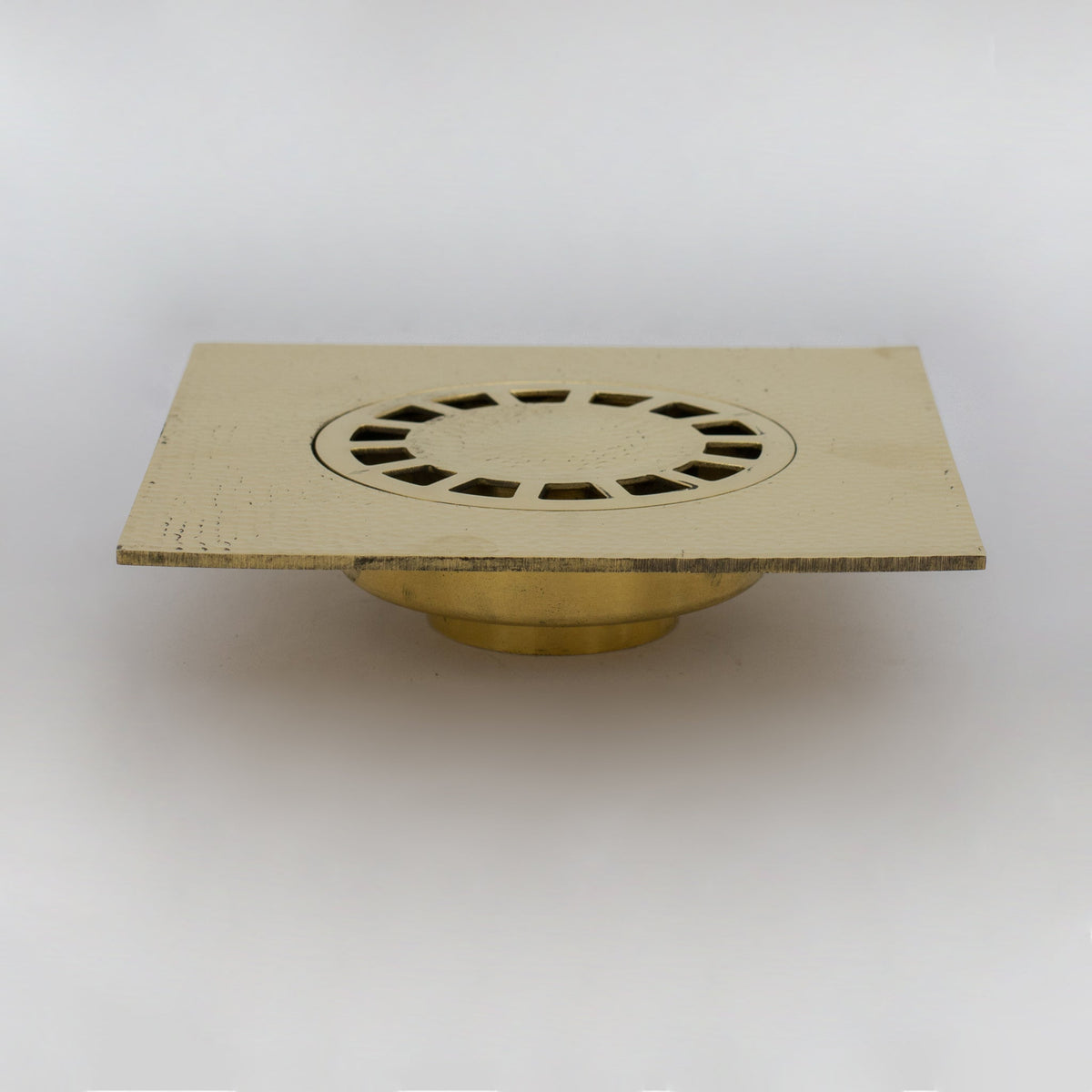 Solid Brass Floor Drain | Hammered Square Style Shower Drain - Insideast