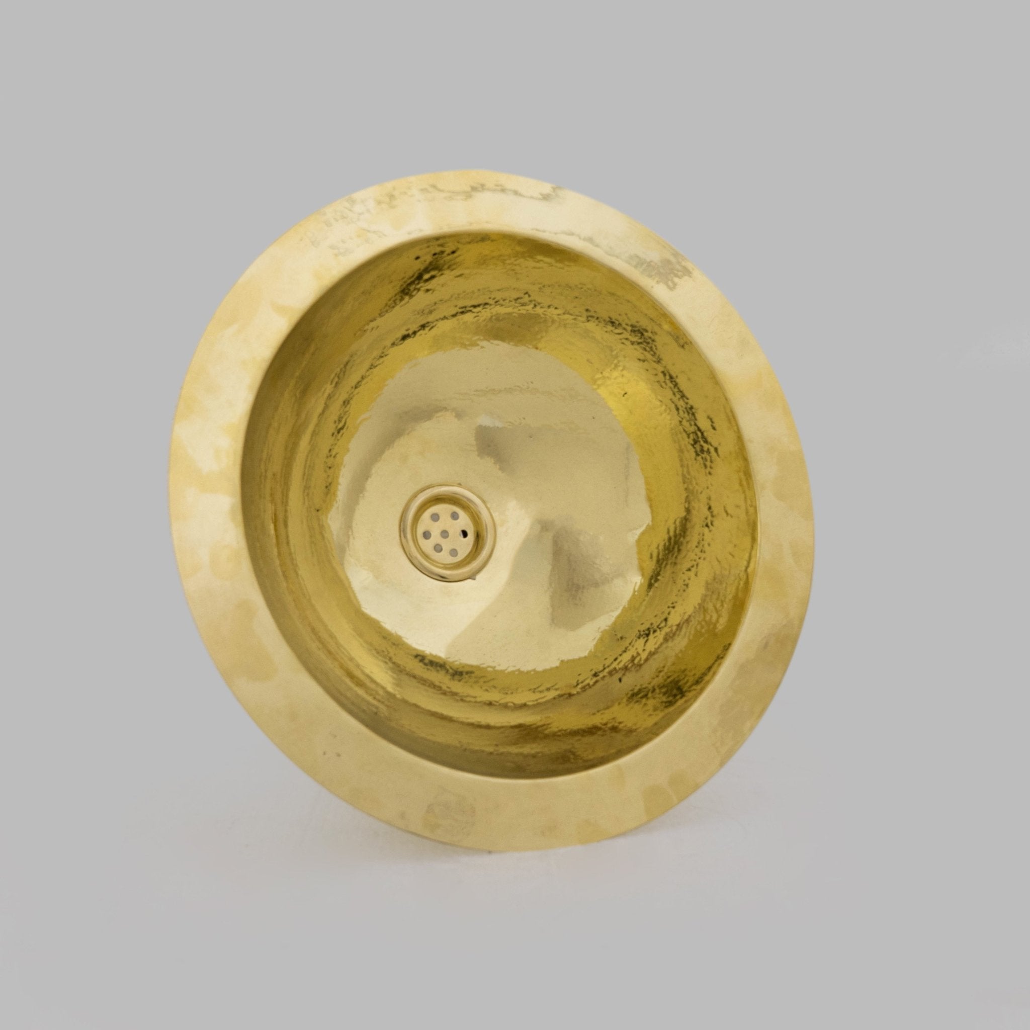 Solid Brass Round Hammered Bathroom Sink