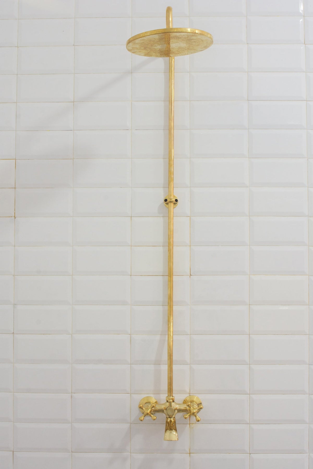 Solid Brass Shower System, Showerhead With Tub Filler, Rain Shower System, Exposed Pipe Tub Faucet - Insideast