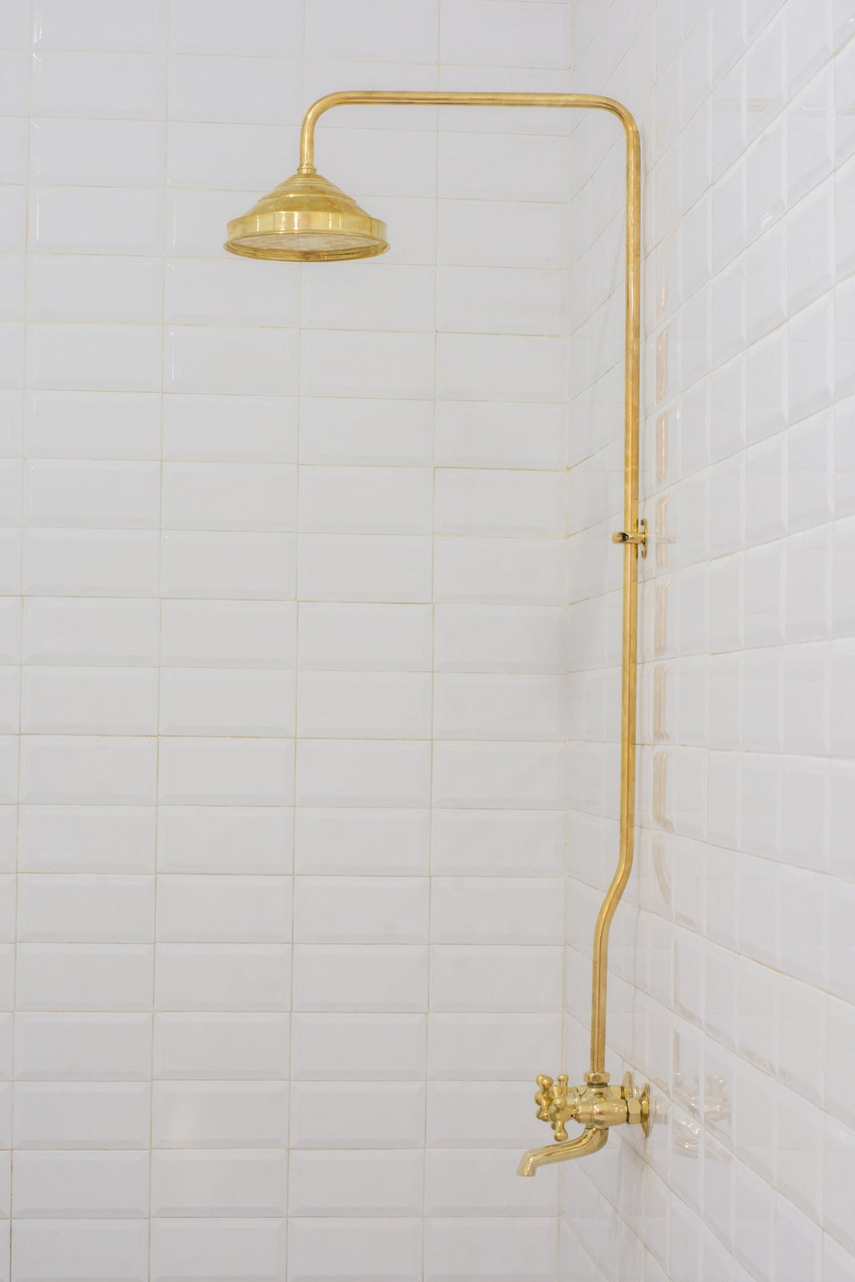 Solid Brass Shower System, Showerhead With Tub Filler, Rain Shower System, Exposed Pipe Tub Faucet - Insideast