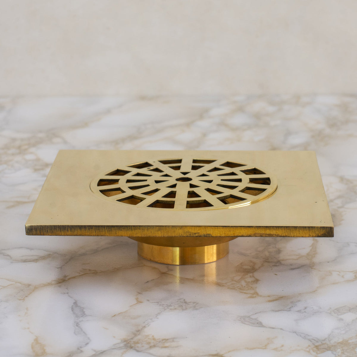 Solid Brass Smooth Floor Drain | Square Grate Shower Drain Cover - Insideast