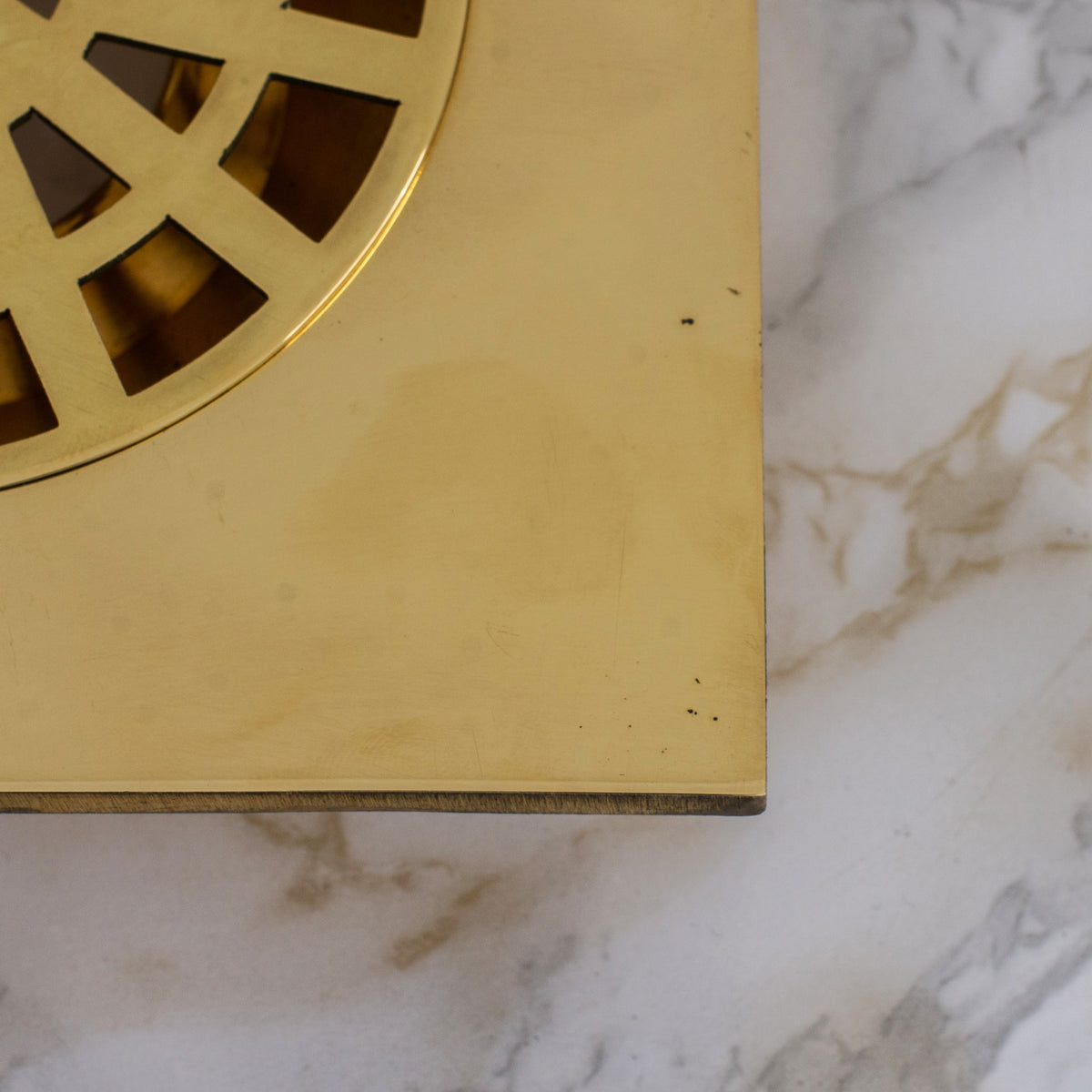 Solid Brass Smooth Floor Drain | Square Grate Shower Drain Cover - Insideast
