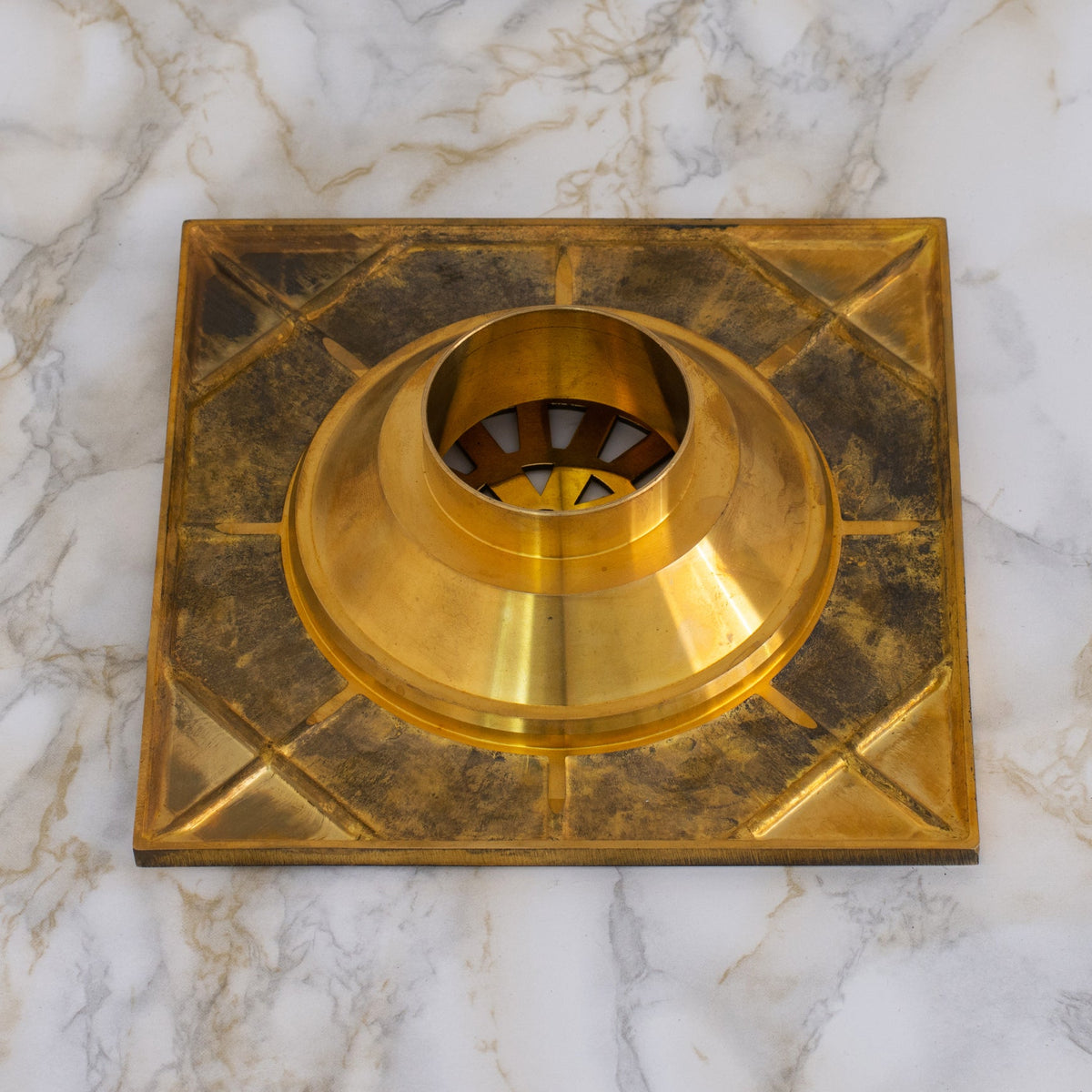 Solid Brass Smooth Floor Drain | Square Grate Shower Drain Cover - Insideast