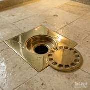 Solid Brass Square Floor Drain | Smooth Style | Unlacquered Shower Drain - Insideast
