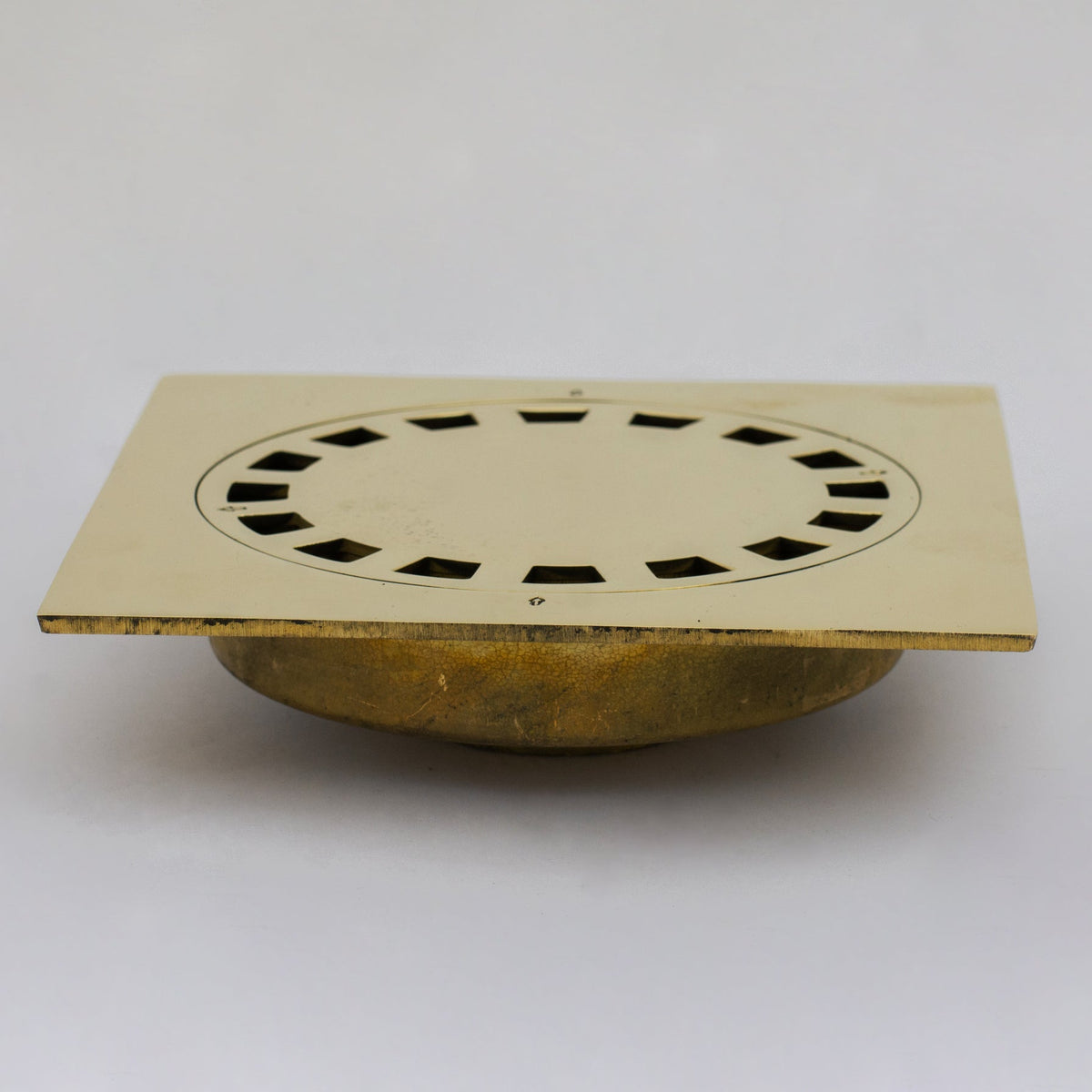Solid Brass Square Floor Drain | Smooth Style | Unlacquered Shower Drain - Insideast