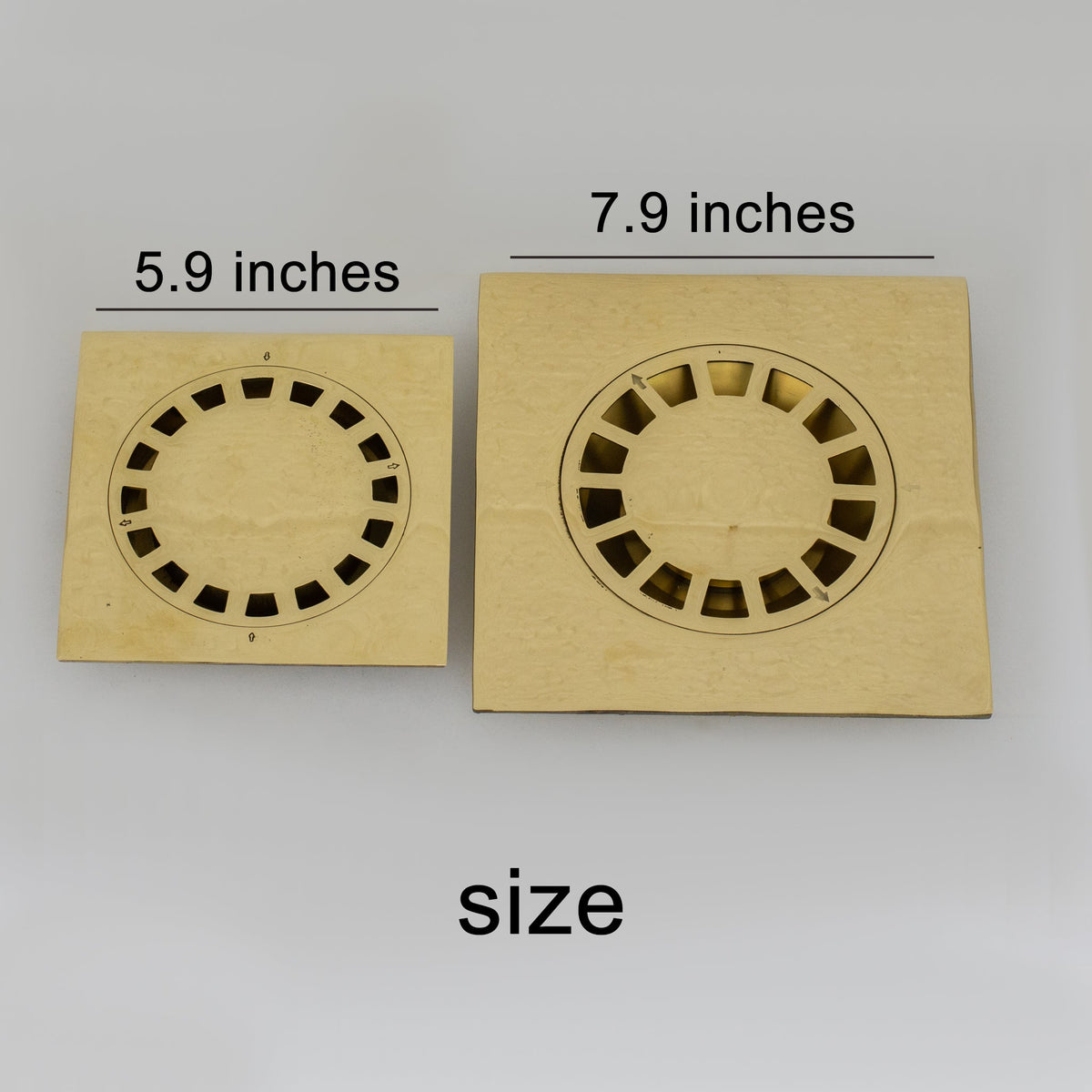 Solid Brass Square Floor Drain | Smooth Style | Unlacquered Shower Drain - Insideast
