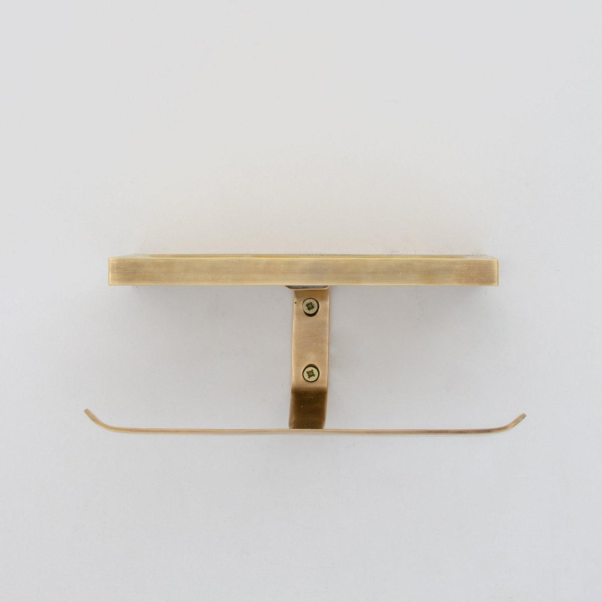 Solid Brass Toilet Paper Holder With Shelf | Powder Room Roll Holder - Insideast