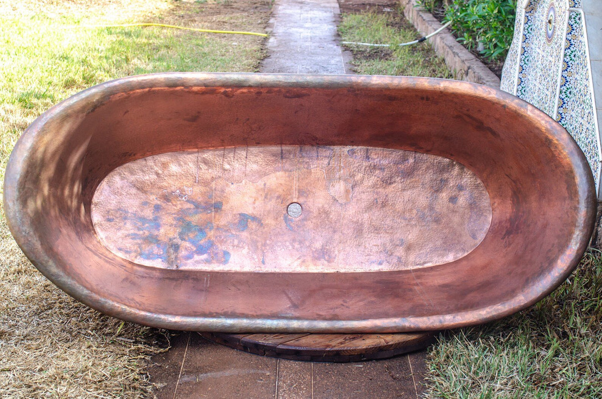 Solid Copper Bathtub | Vintage Freestanding Hammered Tub | Customized Tub - Insideast