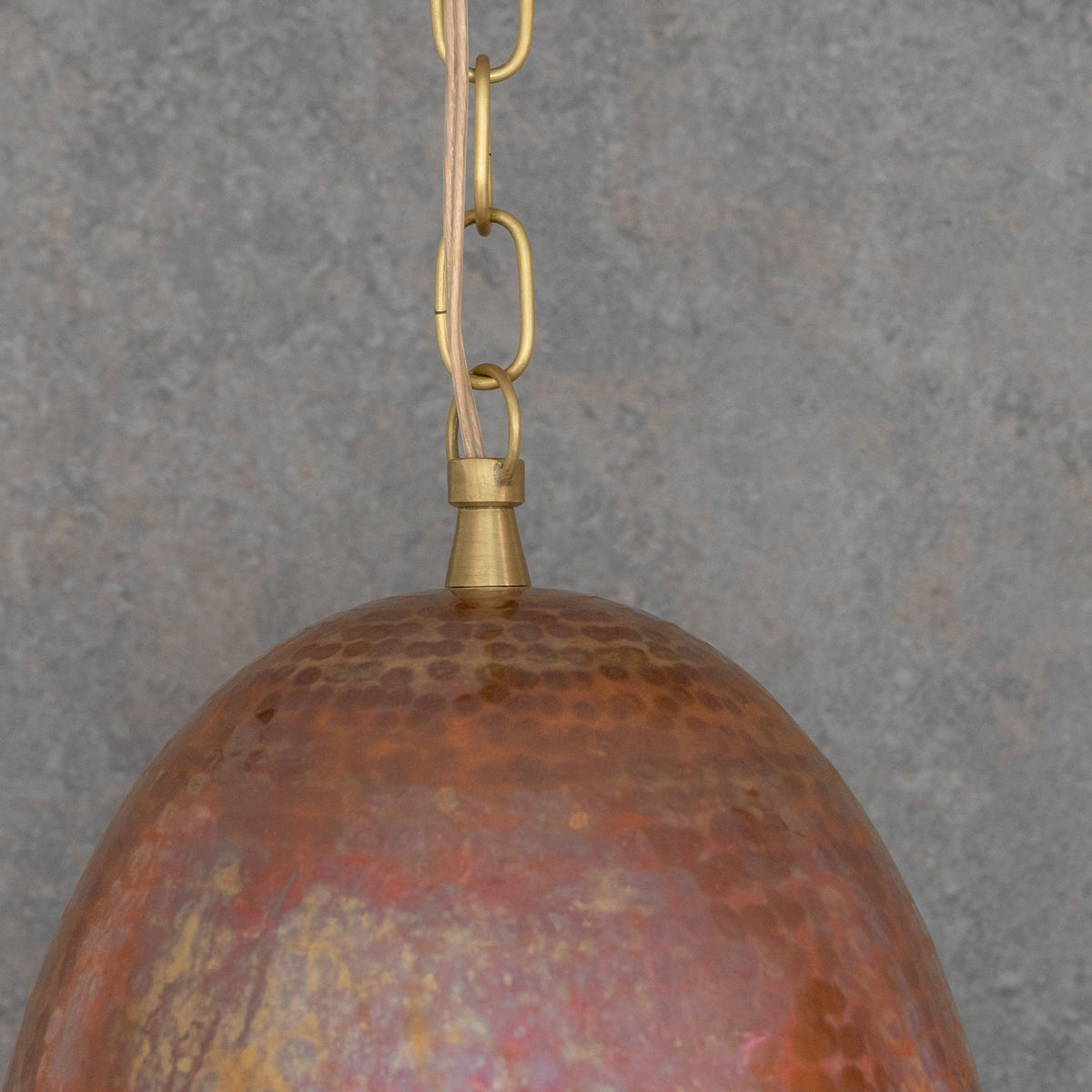 Solid Copper Tall Capsule Pendant – Hand - Hammered Slim Moroccan Cylinder Light - Insideast