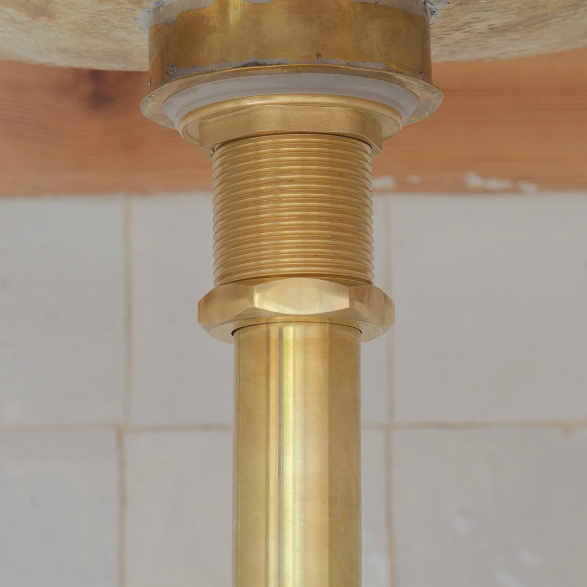 Solid Unlacquered Brass P - trap and Sink Stopper, Push Up Button, Pop Up Drain, Brass Water Trap - Insideast