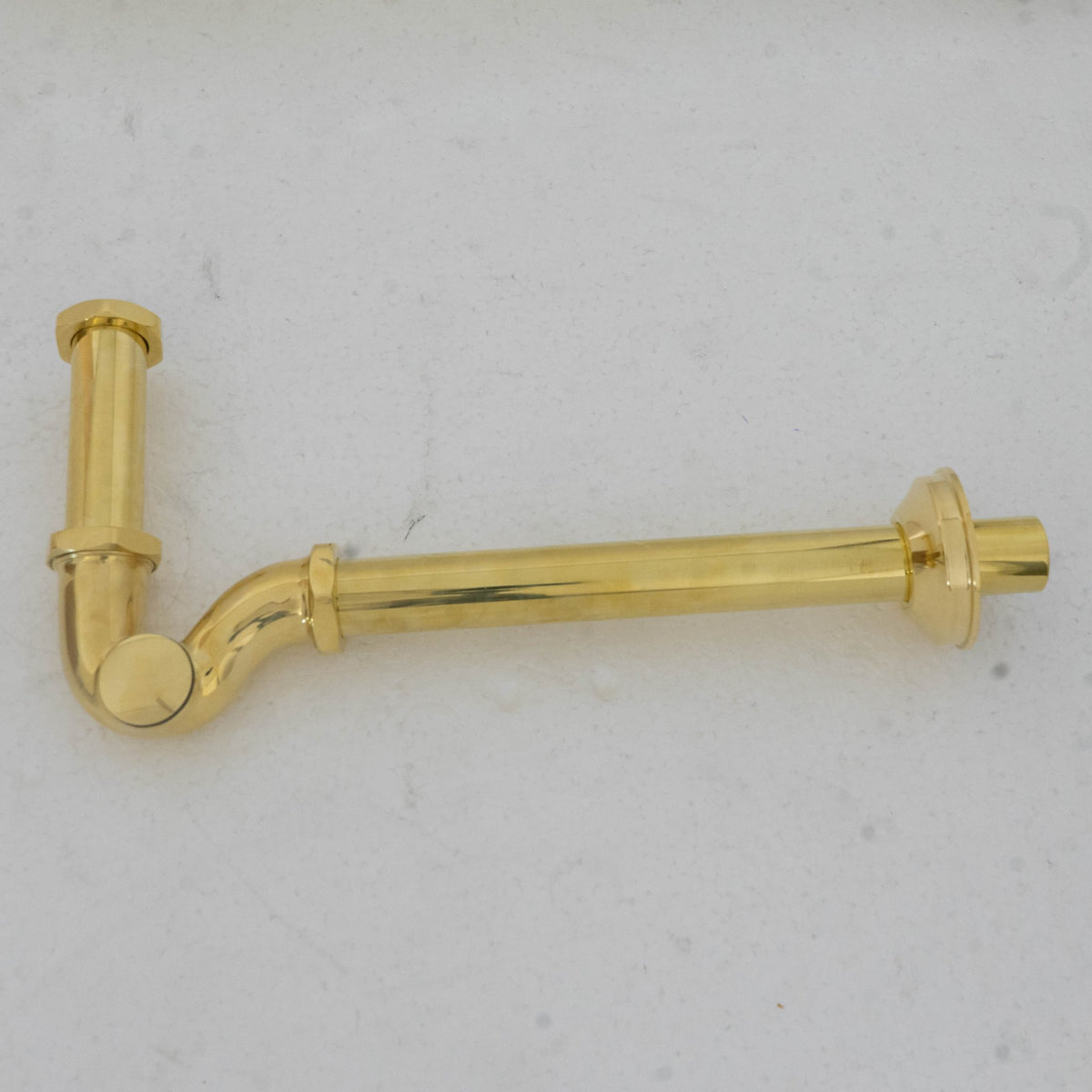 Solid Unlacquered Brass P - trap and Sink Stopper, Push Up Button, Pop Up Drain, Brass Water Trap - Insideast