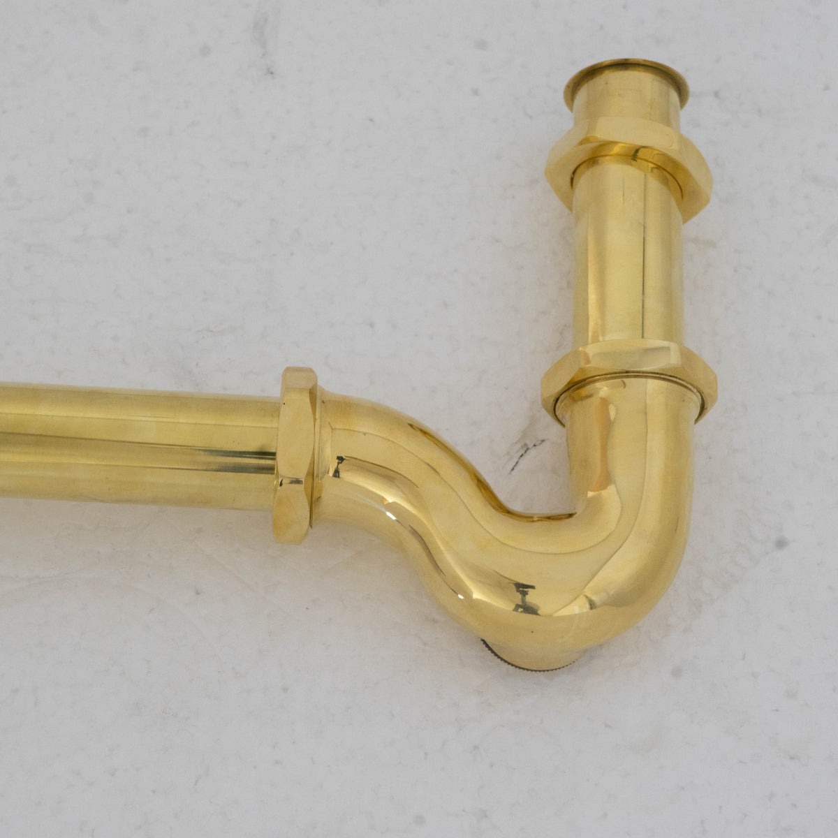 Solid Unlacquered Brass P - trap and Sink Stopper, Push Up Button, Pop Up Drain, Brass Water Trap - Insideast