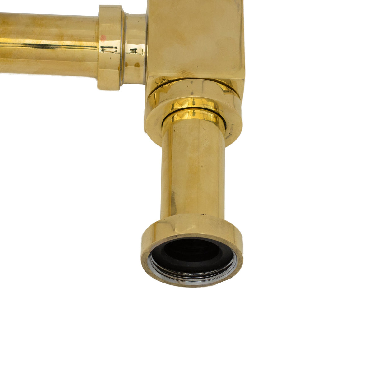 Solid Unlacquered Brass P - trap and Sink Stopper, Push Up Button, Pop Up Drain, Brass Water Trap - Insideast