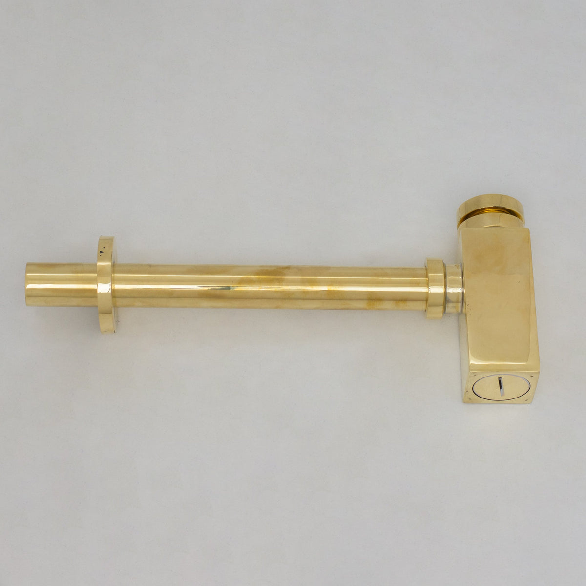 Solid Unlacquered Brass P - trap and Sink Stopper, Push Up Button, Pop Up Drain, Brass Water Trap - Insideast