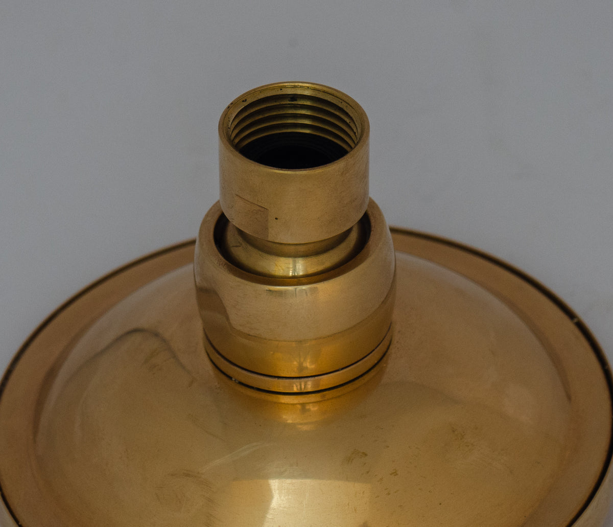 Unlacquered Solid Brass Swiveling Shower Head, Adjustable Rainfall Shower Head for Vintage Bathrooms
