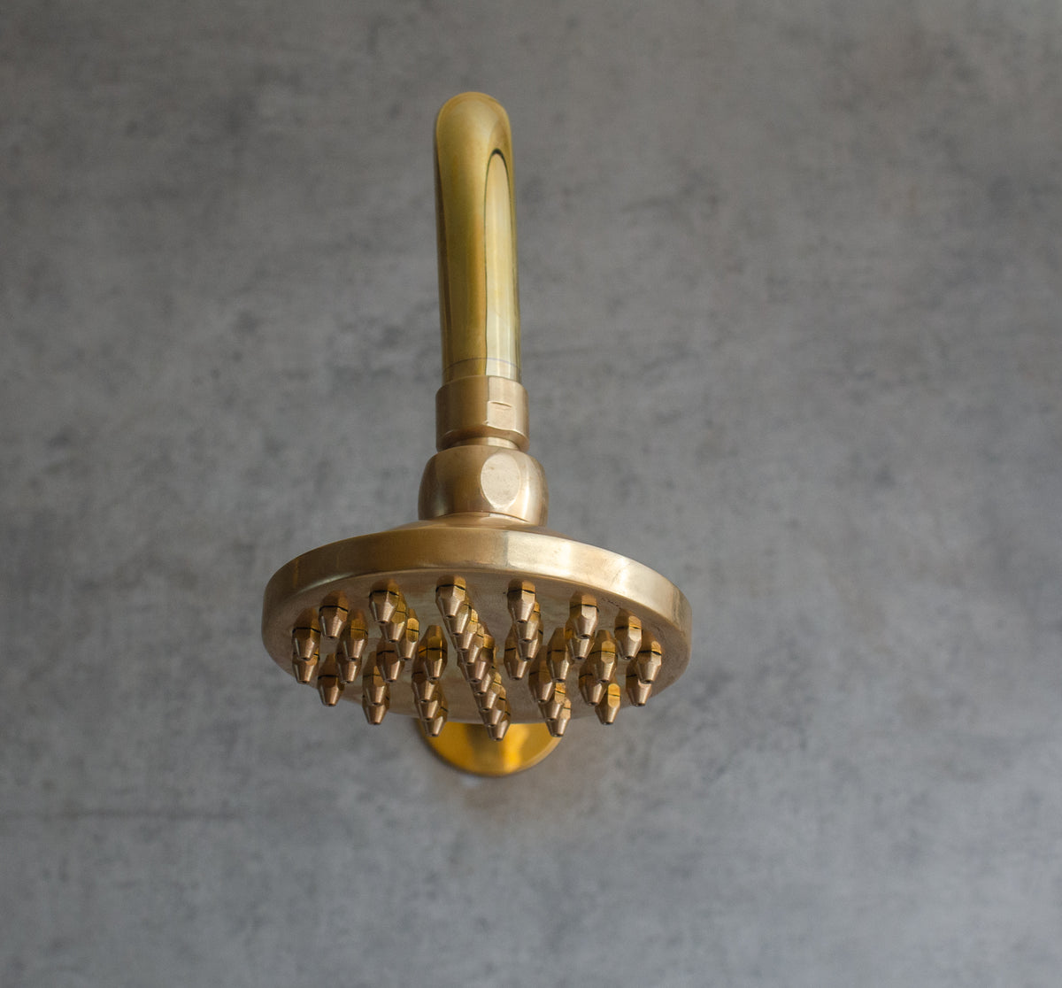 Unlacquered Solid Brass Swiveling Shower Head, Adjustable Rainfall Shower Head for Vintage Bathrooms