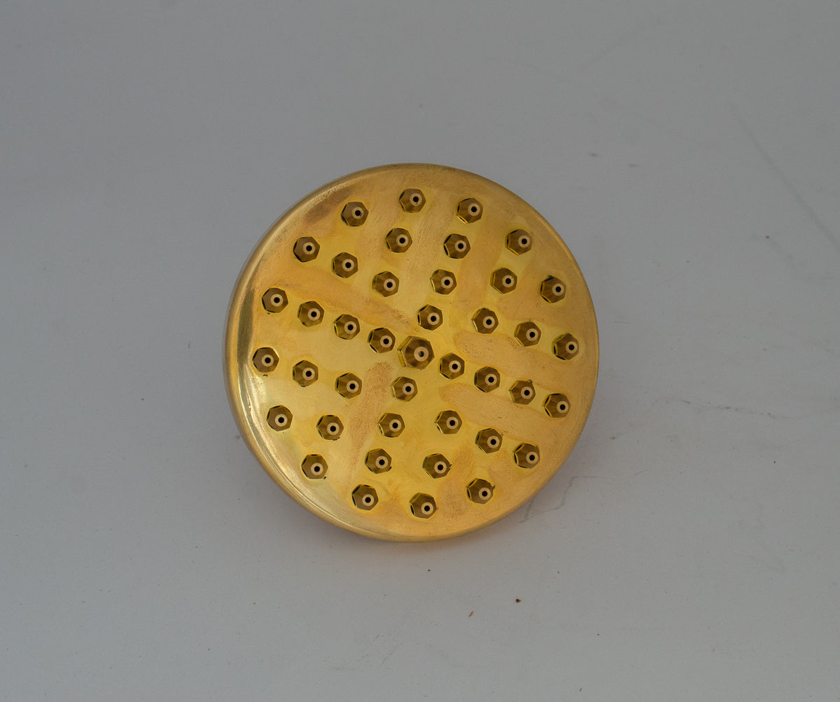 Unlacquered Solid Brass Swiveling Shower Head, Adjustable Rainfall Shower Head for Vintage Bathrooms