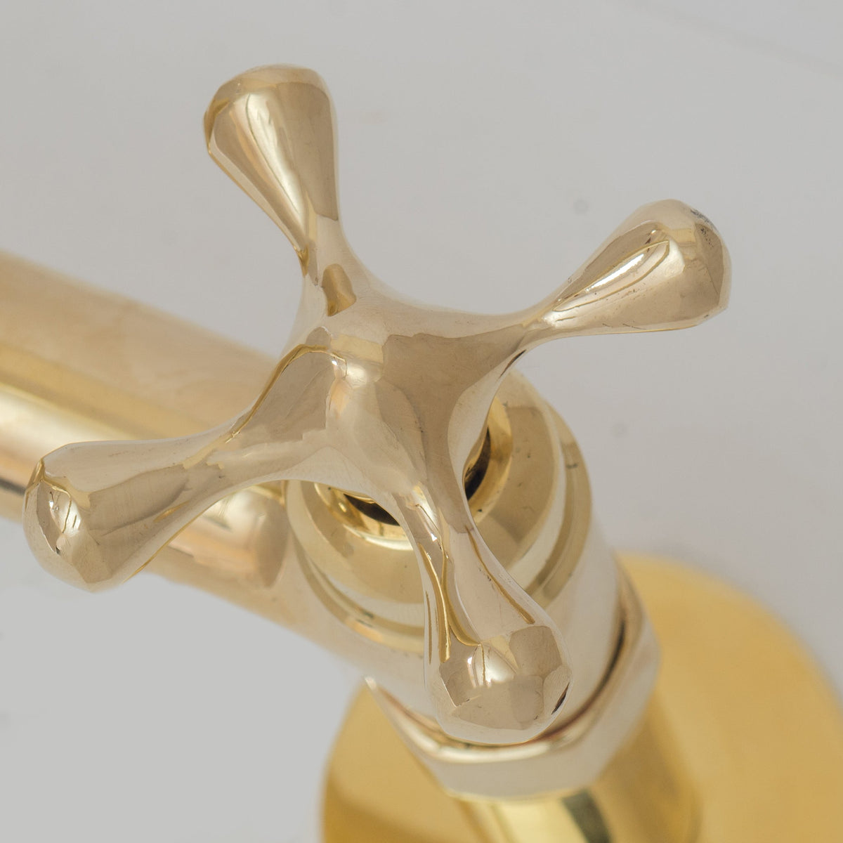 Traditional 8″ Brass Bridge Kitchen Faucet with Square Spout | Two Handles - Insideast