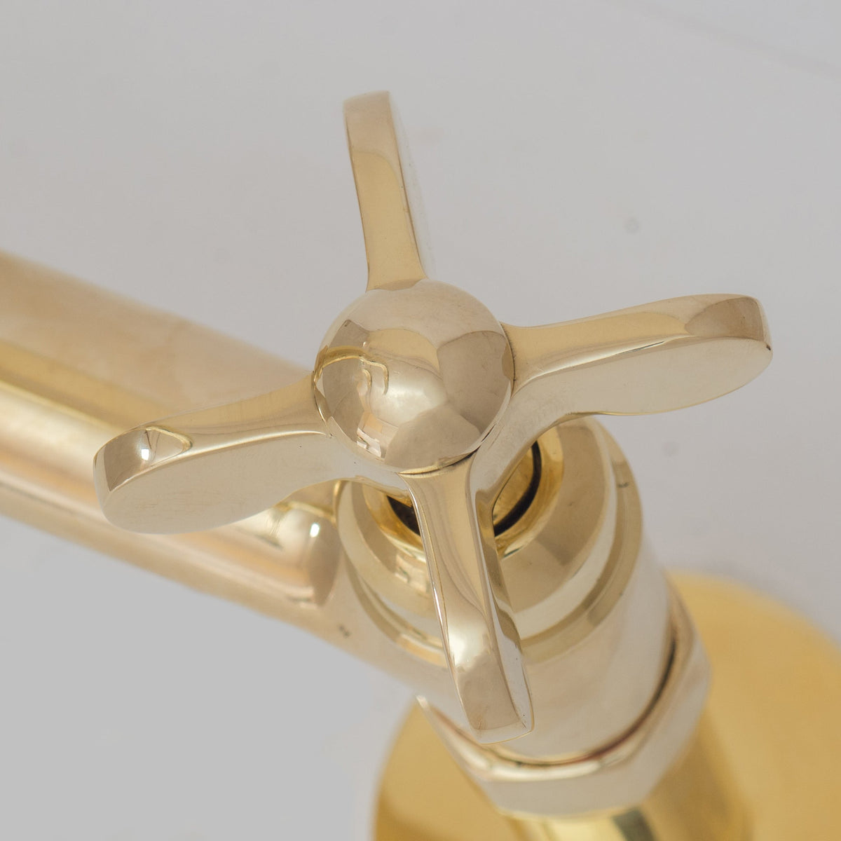 Traditional 8″ Brass Bridge Kitchen Faucet with Square Spout | Two Handles - Insideast