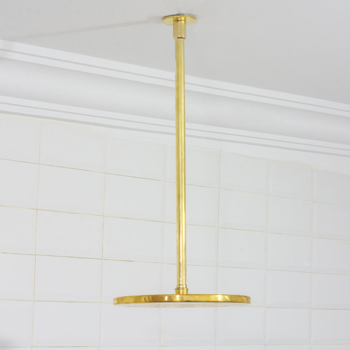 Unlacquered Brass 2 - Outlet Shower, Ceiling Shower System, Overhead Shower With Handheld, Ceiling Mount Showerhead And Hand Shower - Insideast