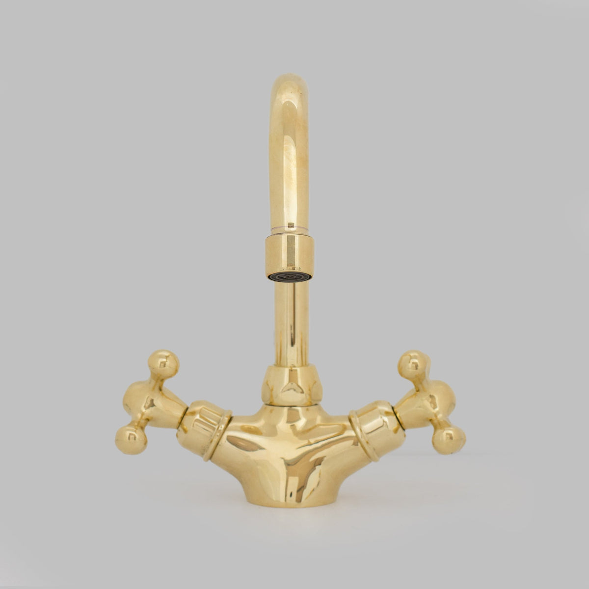 Unlacquered Brass Bathroom Bidet Faucet, Single Hole Bidet Tap, Deck - Mounted Bidet Mixer Tap, Cross Handle Bidet - Insideast