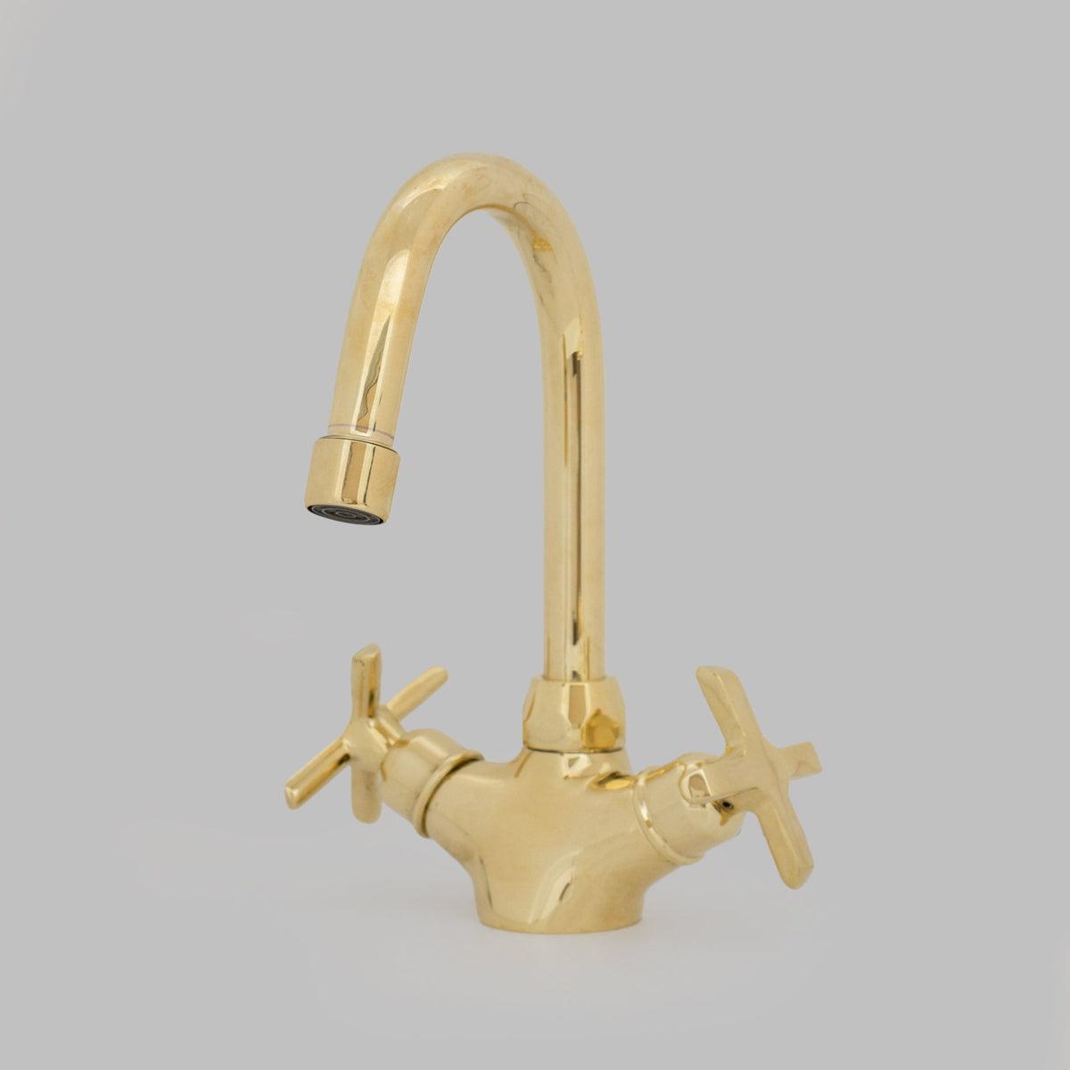Unlacquered Brass Bathroom Bidet Faucet, Single Hole Bidet Tap, Deck - Mounted Bidet Mixer Tap, Cross Handle Bidet - Insideast