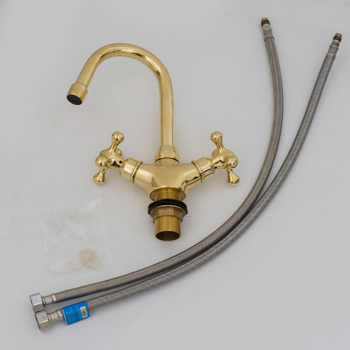 Unlacquered Brass Bathroom Bidet Faucet, Single Hole Bidet Tap, Deck - Mounted Bidet Mixer Tap, Cross Handle Bidet - Insideast