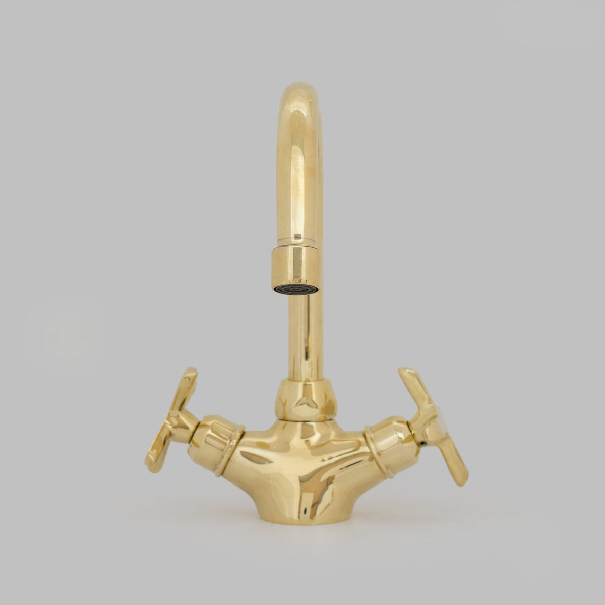 Unlacquered Brass Bathroom Bidet Faucet, Single Hole Bidet Tap, Deck - Mounted Bidet Mixer Tap, Cross Handle Bidet - Insideast