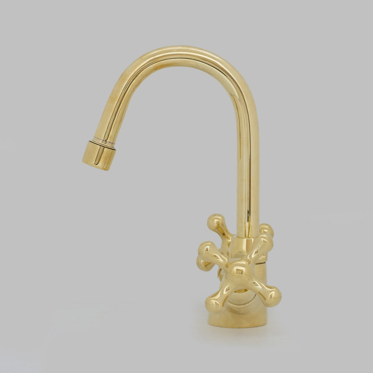 Unlacquered Brass Bathroom Bidet Faucet, Single Hole Bidet Tap, Deck - Mounted Bidet Mixer Tap, Cross Handle Bidet - Insideast