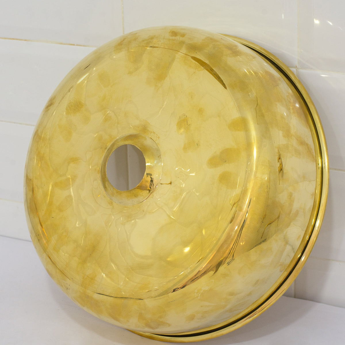Unlacquered Brass Bathroom Round Vessel Sink | Countertop Basin - Insideast
