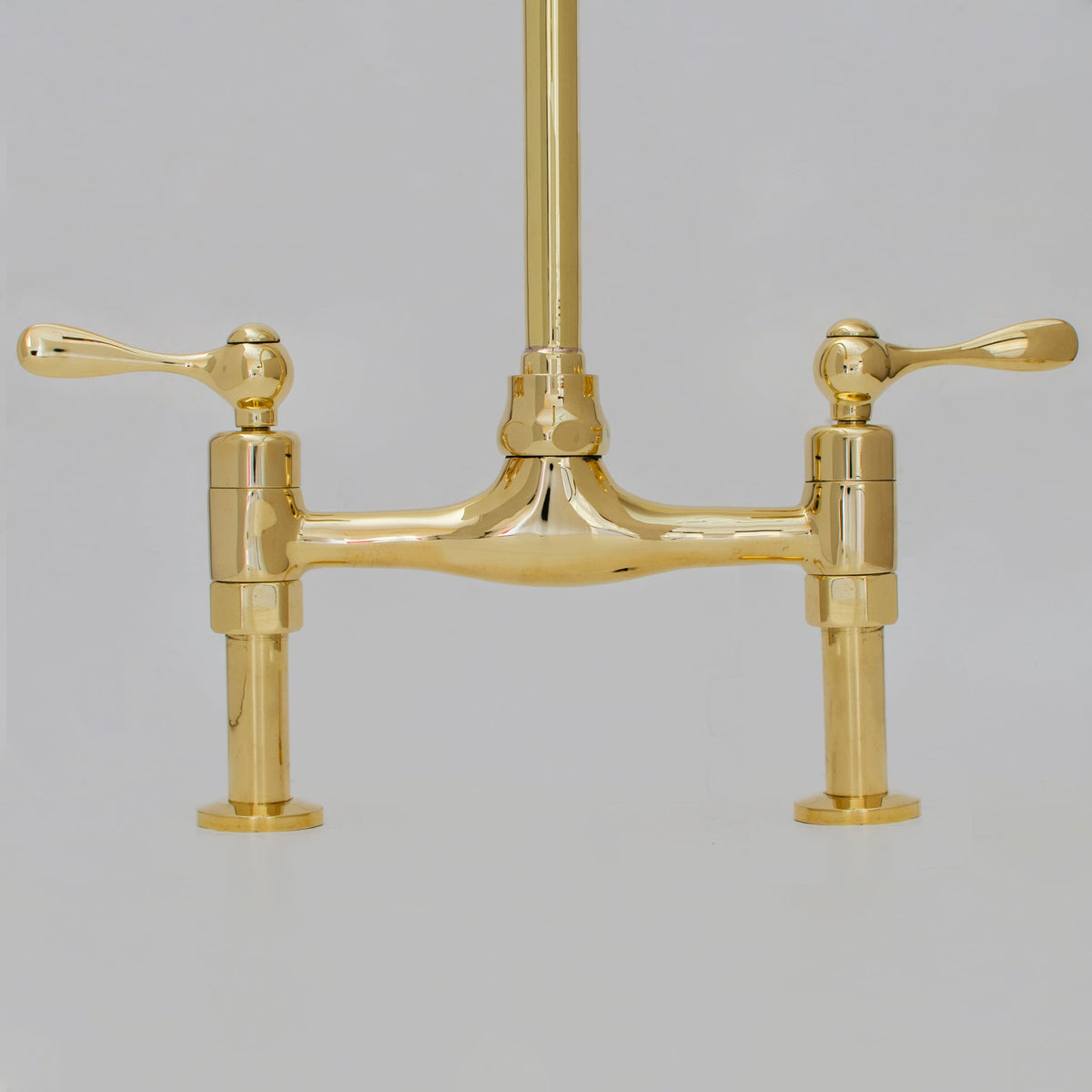 Unlacquered Brass Bridge Faucet 8" Widespread Kitchen Faucet - Insideast