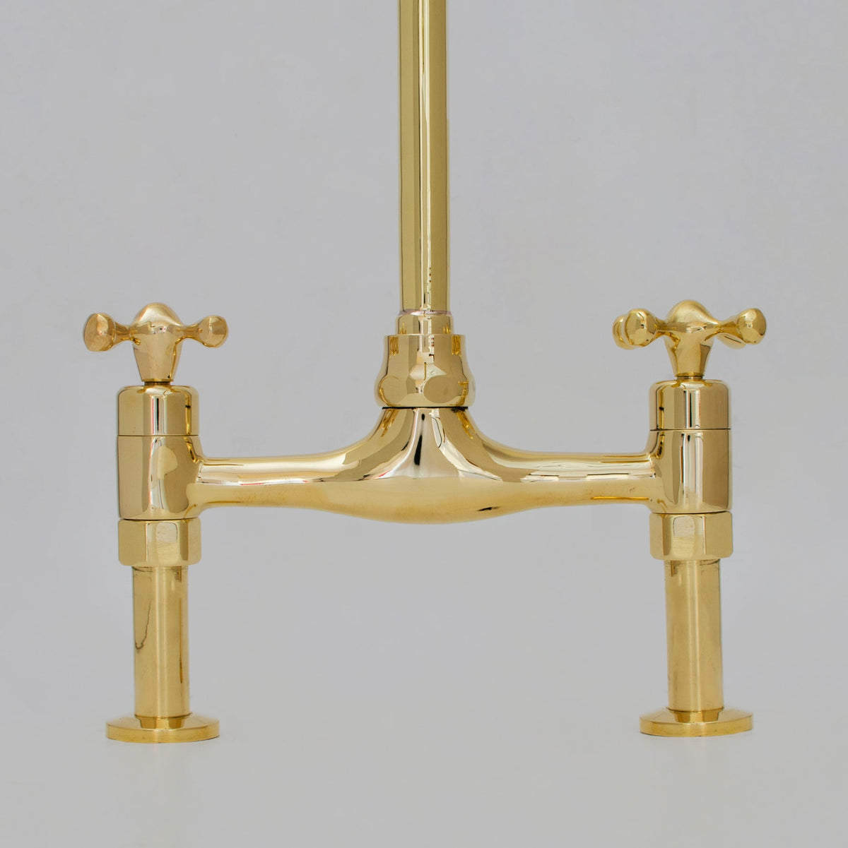 Unlacquered Brass Bridge Faucet 8" Widespread Kitchen Faucet - Insideast