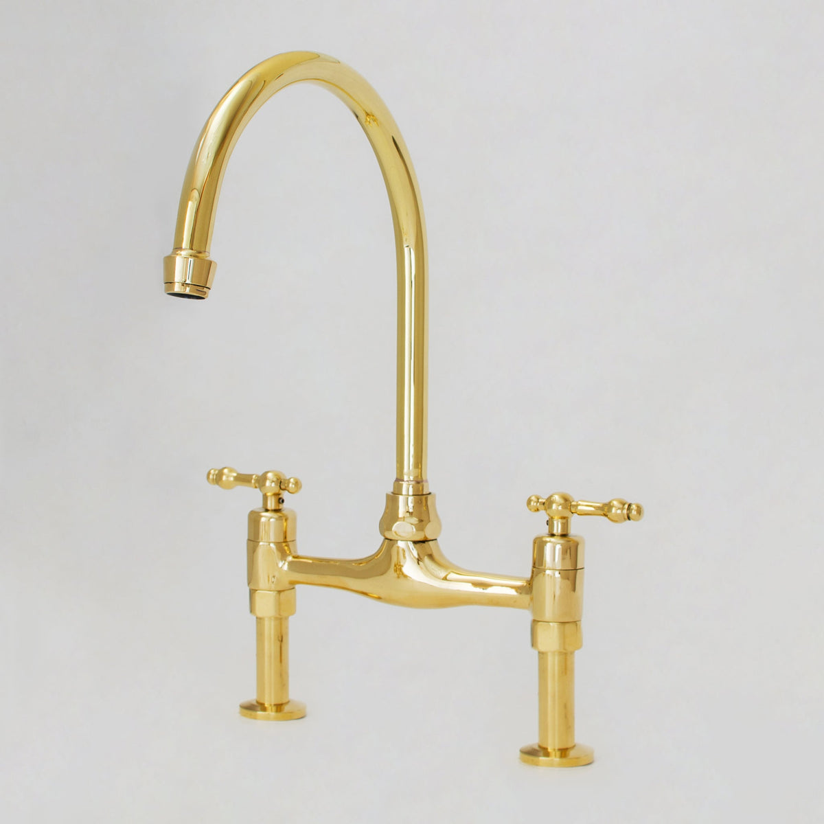 Unlacquered Brass Bridge Faucet 8" Widespread Kitchen Faucet - Insideast