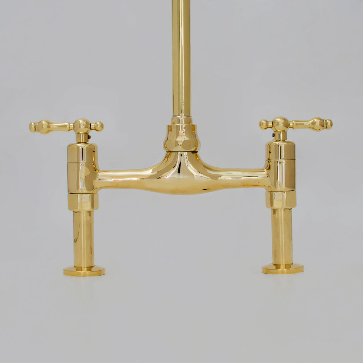 Unlacquered Brass Bridge Faucet 8" Widespread Kitchen Faucet - Insideast