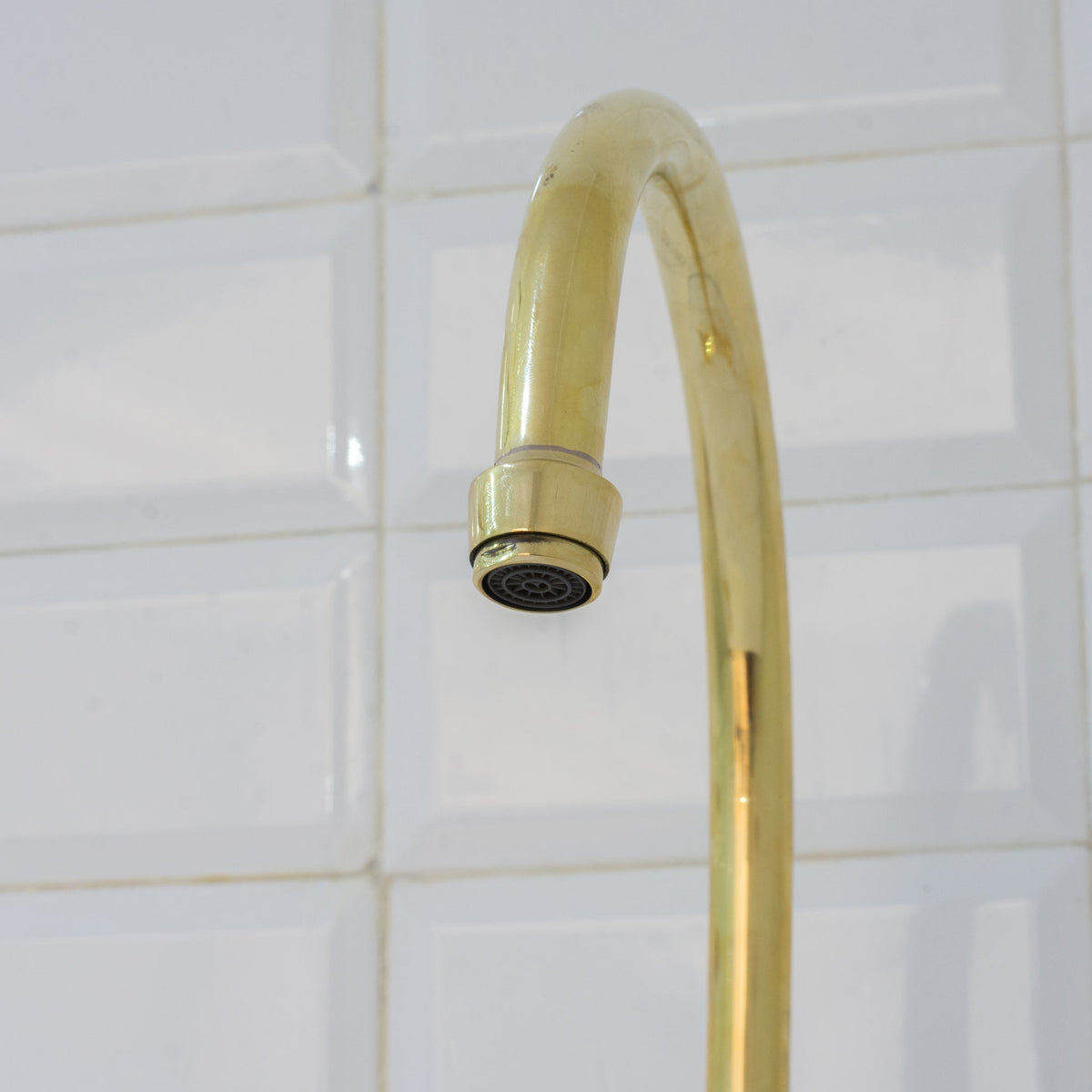 Unlacquered Brass Bridge Faucet, Kitchen Sink Faucet, Simple Cross Handles - Insideast