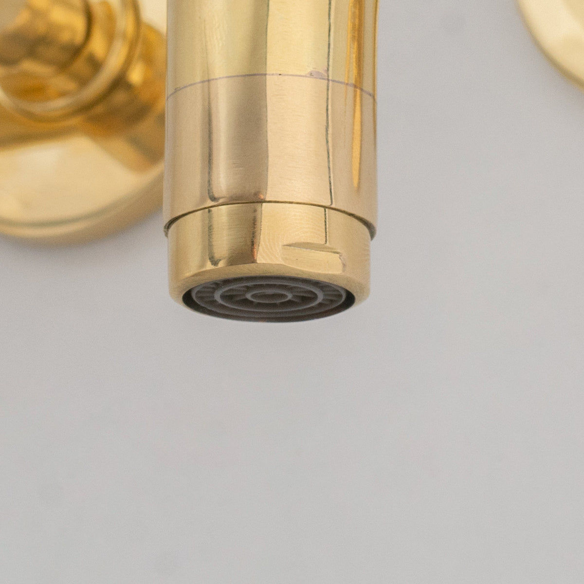 Unlacquered Brass Built - in Faucet, Mini Wall Mount Sink Faucet, 3 - hole Basin Mixer Tap With Lever Handles - Insideast