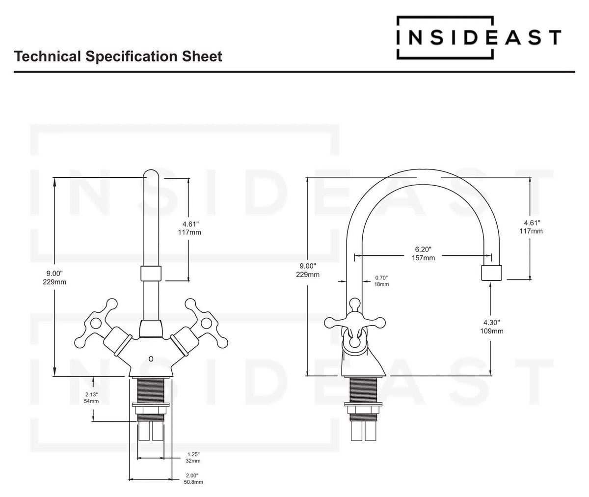 Unlacquered Brass Compact Faucet | Single Hole Bathroom Sink Faucet - Insideast