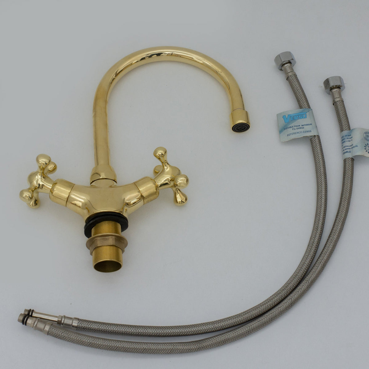 Unlacquered Brass Compact Faucet | Single Hole Bathroom Sink Faucet - Insideast